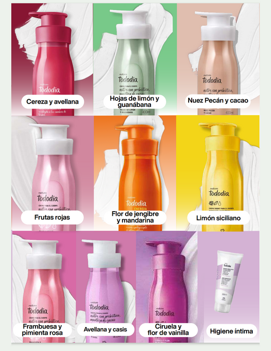 Crema corporales Tododia hay distintos  aromas.